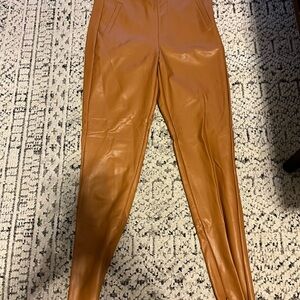 Stella Luce Camel Faux Leather Pants